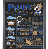 Prince Theme Customized Milestone Sign/Board for Kids Birthday Party