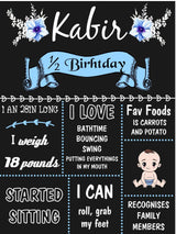 Half Birthday Customized Milestone Sign/Board for Kids Birthday Party