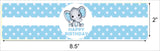 Baby Elephant Theme Birthday Party Water Bottle Labels